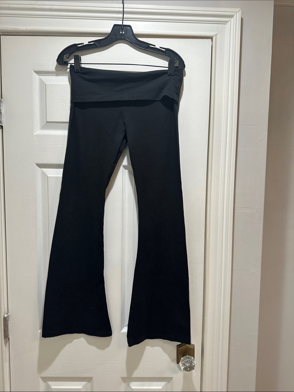 PINK Victoria's Secret Black Fold-Over Waist Yoga Pants